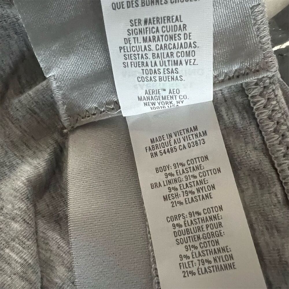 Aerie Women  Gray Bralette Standard Size M Adjustable Straps Soft Stretch Fabric - Picture 9 of 9